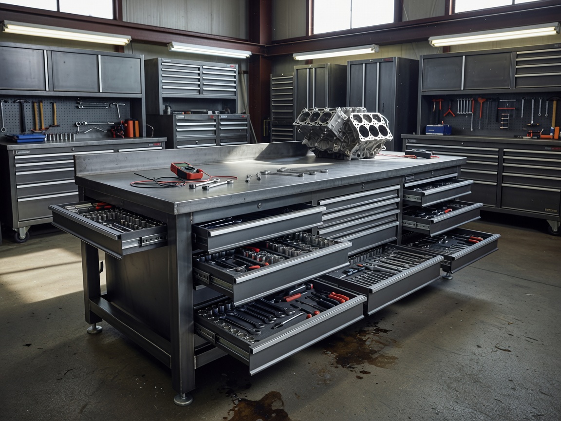 Radars Pro Series Heavy Duty Steel Tool Storage Workbench Cabinets in Workshop